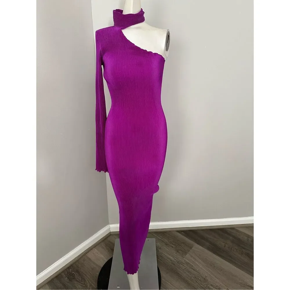 L'IDEE Soiree 90's Sleeved Gown in Grape Size AU8/US4 $365